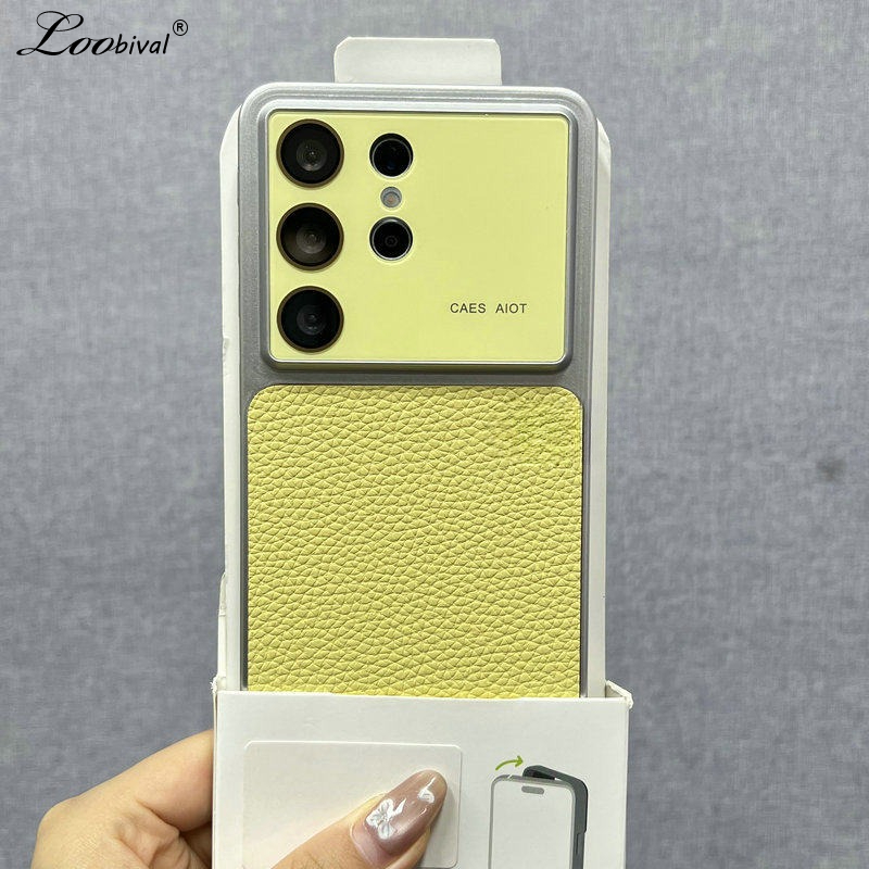 Photography Kit Samsung S26 Ultra - Luxury Lichee Leather Large Window Case