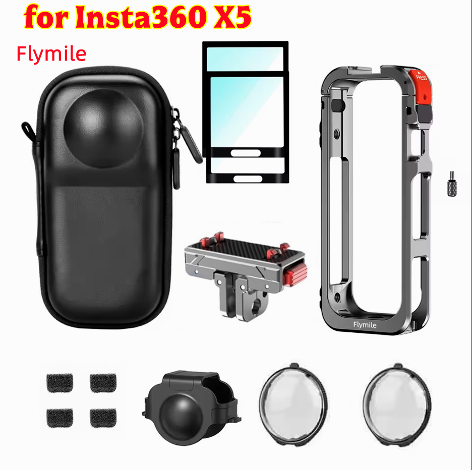 Lens Case Pouch - For Insta360 X5 Flymile Cage Metal