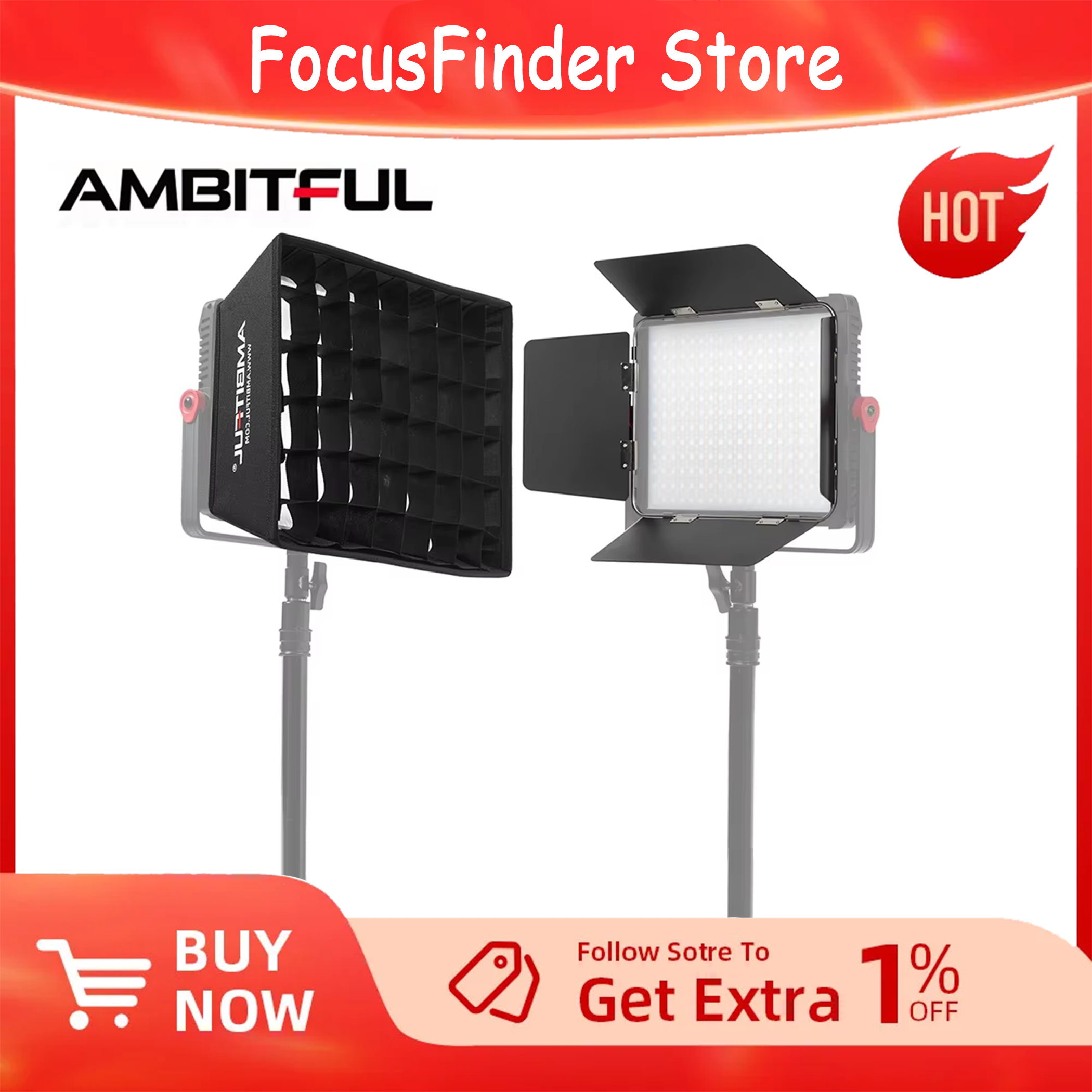 Video Led Light Panel - AMBITFUL P35R LED Video Panel Light