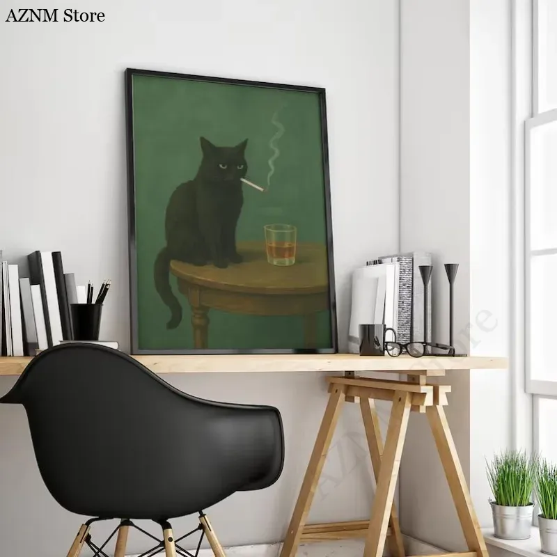 Moody Black Cat Green Backgrou – Photography Jokes Bewertung und Preis