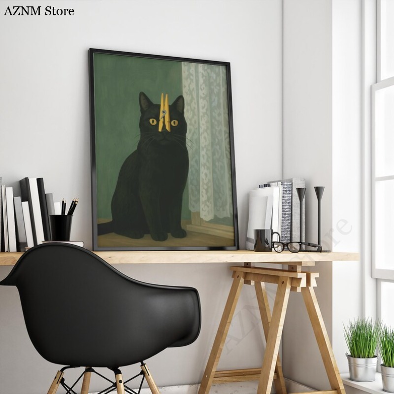 Moody Black Cat Green Backgrou – Photography Jokes Bewertung und Preis