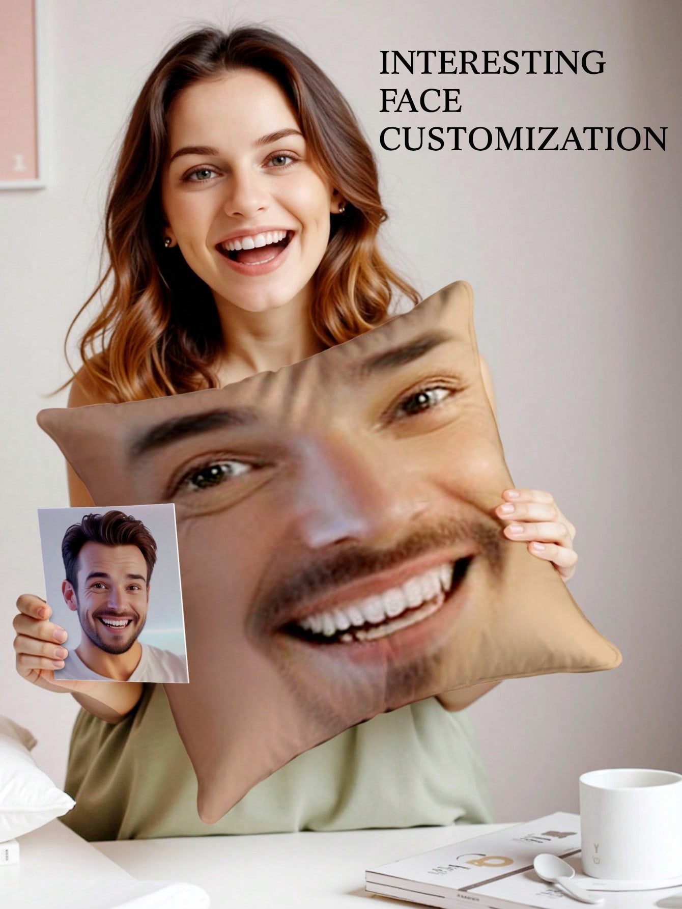 1pc Custom Face Square Pillow  – Photography Ideas Bewertung und Preis