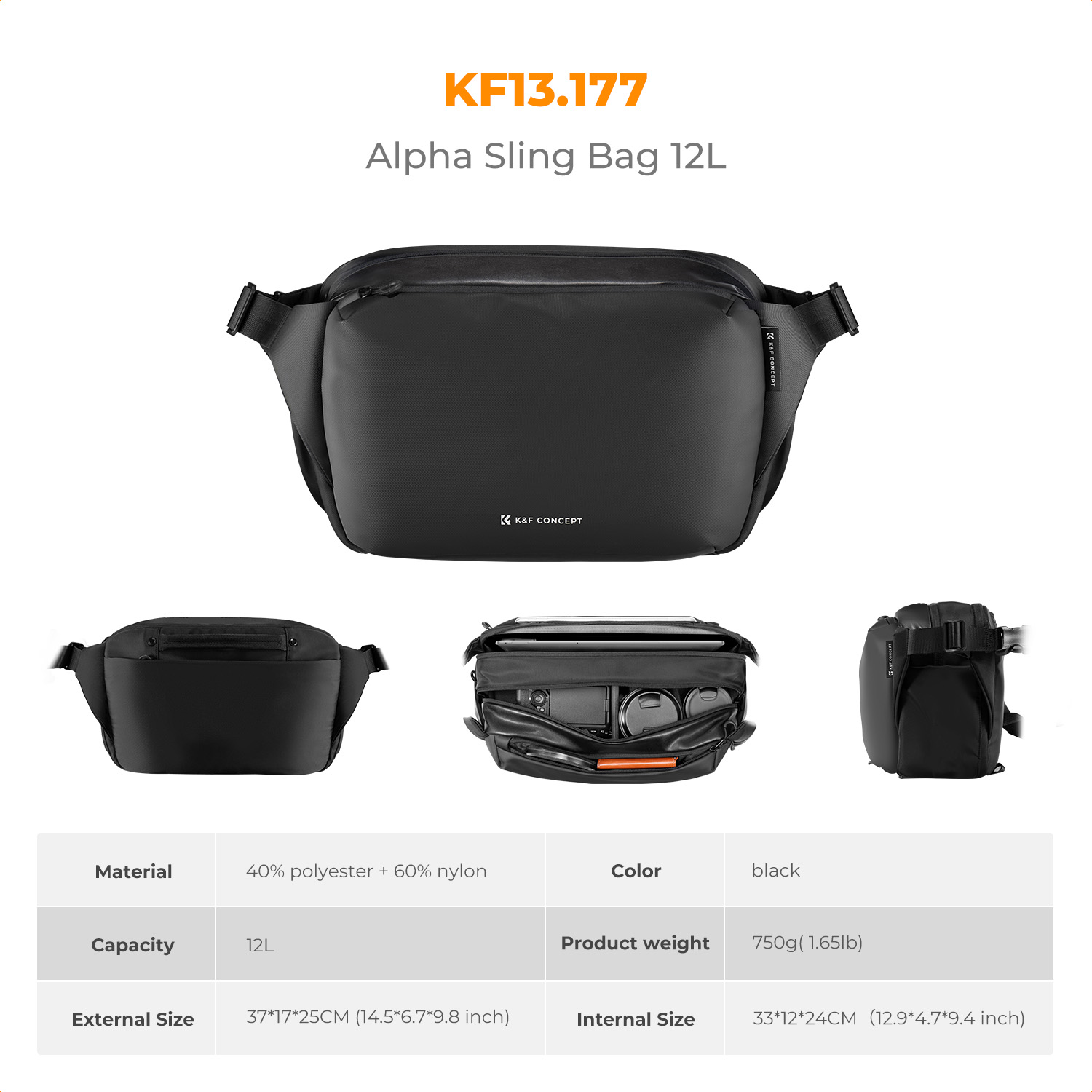 K&F CONCEPT 12L/10L Camera Sli – Lens Case Pouch Bewertung und Preis